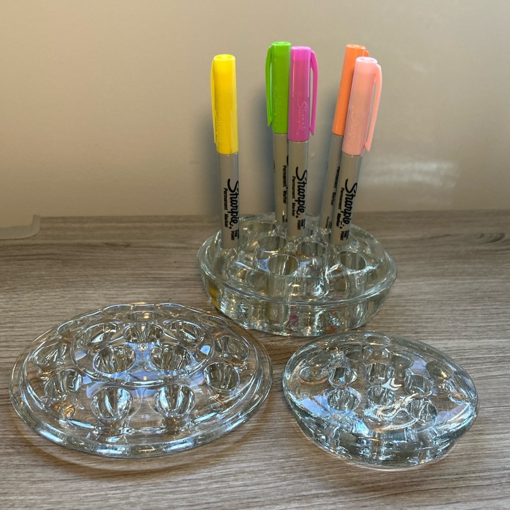 Antique glass flower frogs for flower arrangement